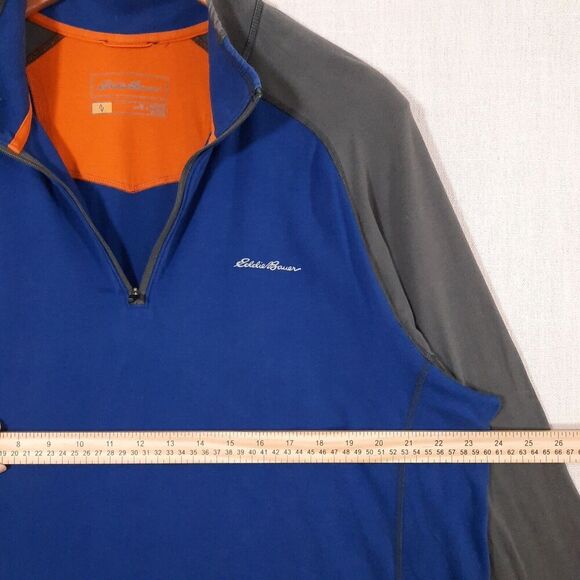 Eddie Bauer Men's FreeDry Athletic Track Shirt Size XL Quarter Zip Colorblock - Picture 8 of 12